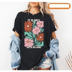 Boho Christian T Shirt For Women, Wildflower Tshirt Faith Shirt